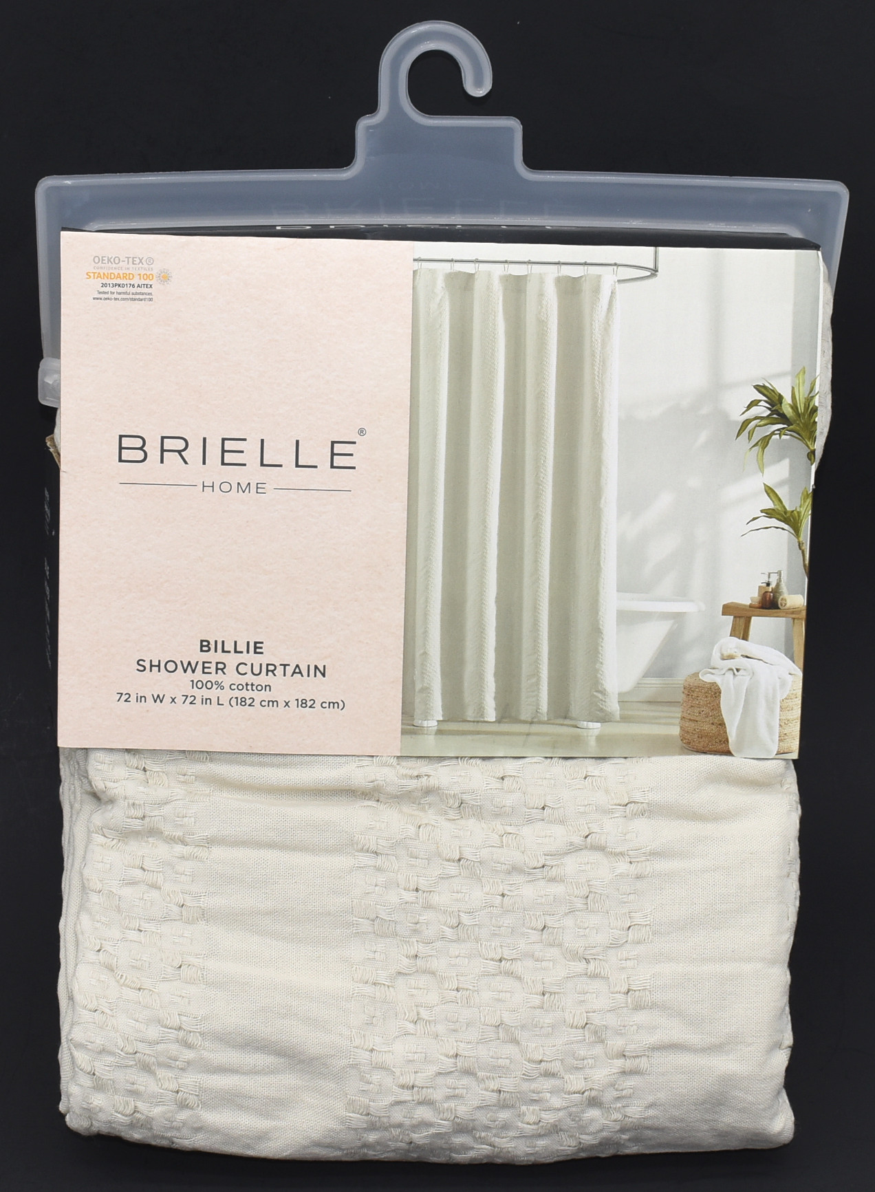 SHOWER CURTAIN,  FABRIC,  72X72,  LINEN