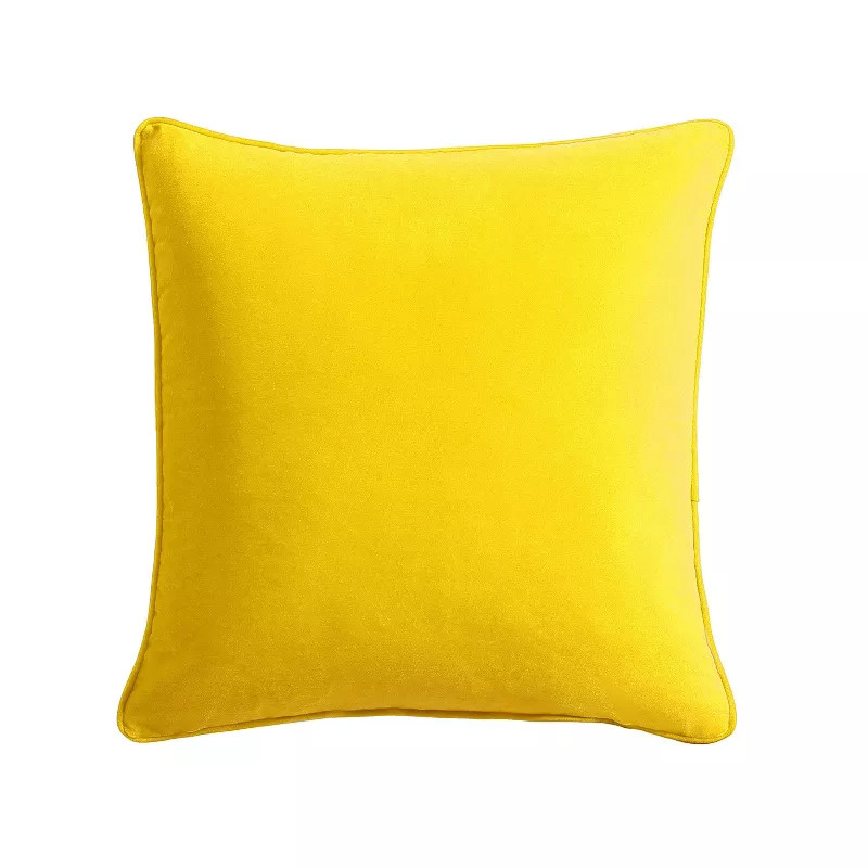 PILLOW,  THROW,  18X18,  VELVET YELLOW