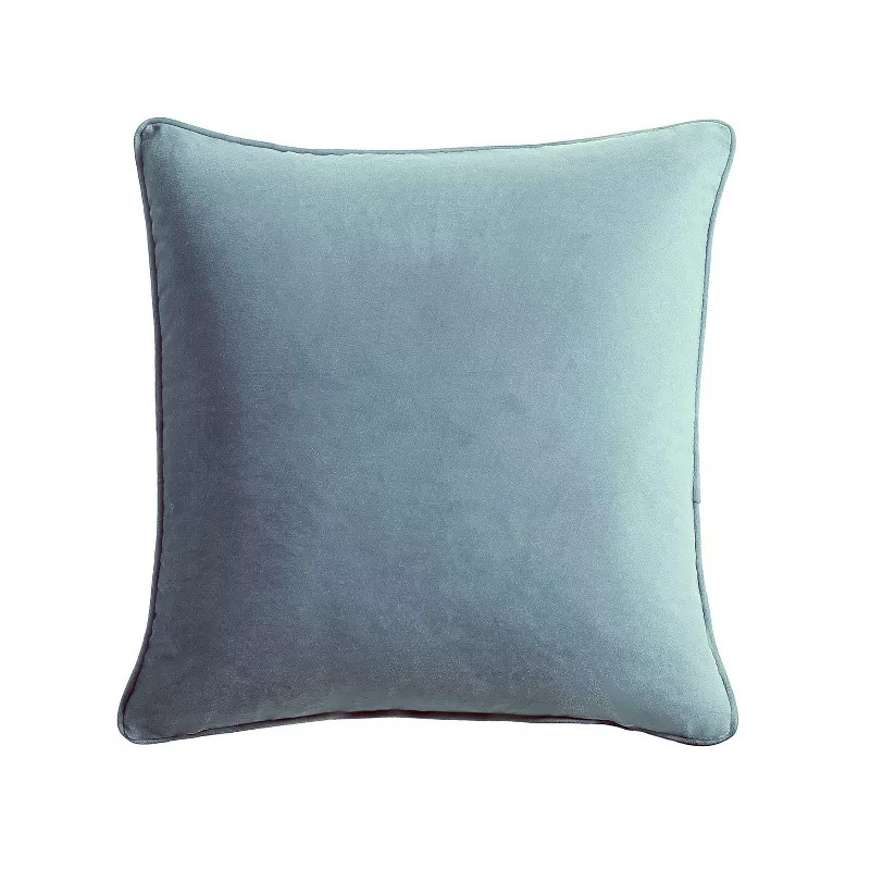 PILLOW,  THROW,  18X18,  VELVET SLATE BLUE