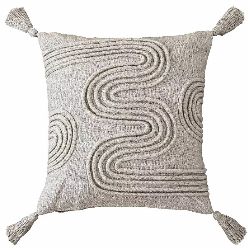PILLOW,  THROW,  20X20,  LYRA LIGHT GREY