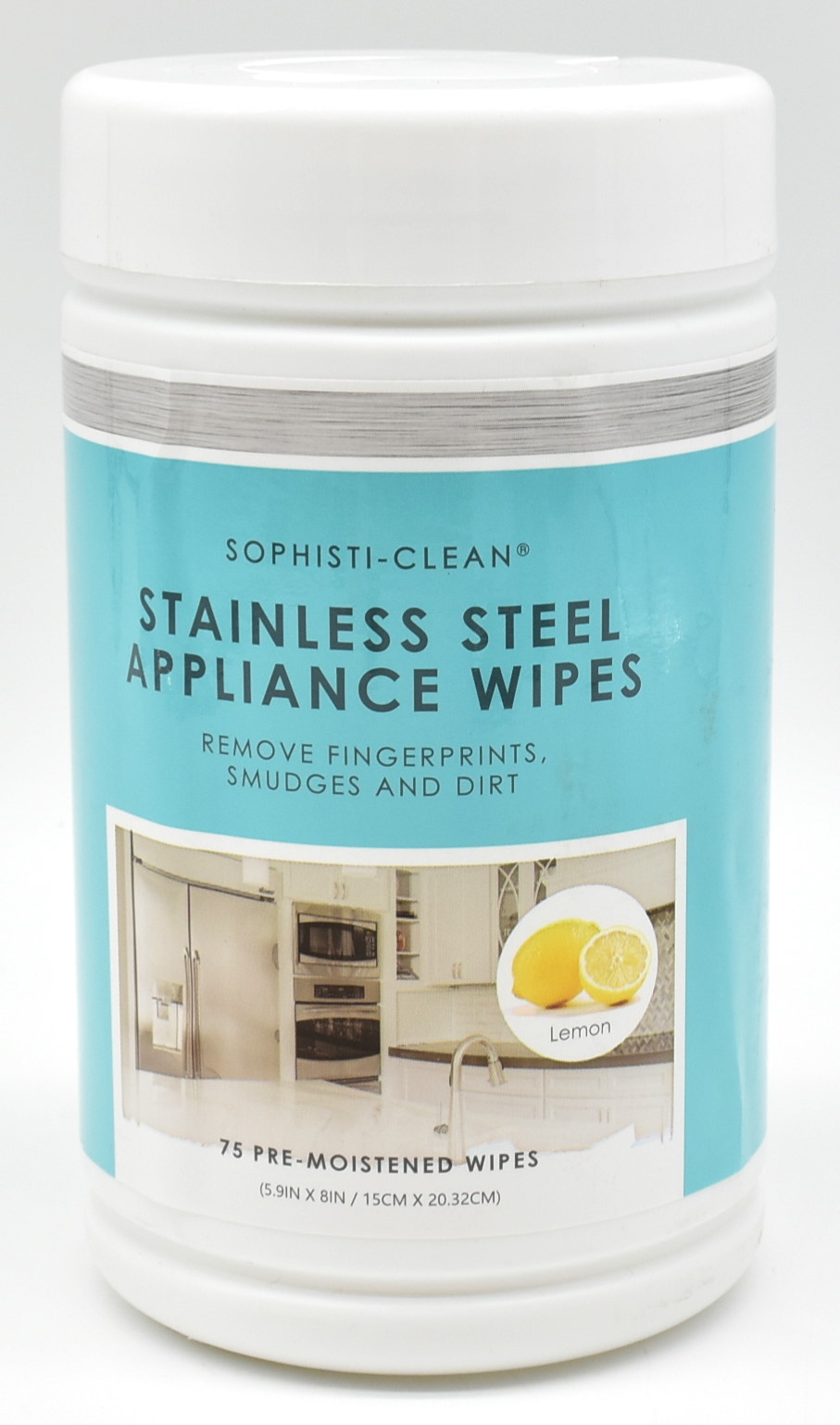 WIPES, 75CT, STAINLESS STEEL APPLIANCE, LEMON, CANISTER