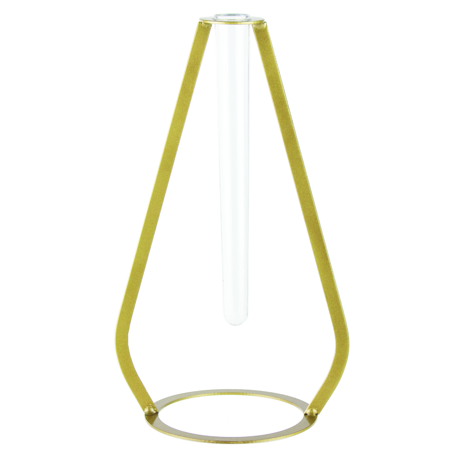 VASE, 9.25IN, WIRE, TUBE, BRASS,  GLASS, METAL