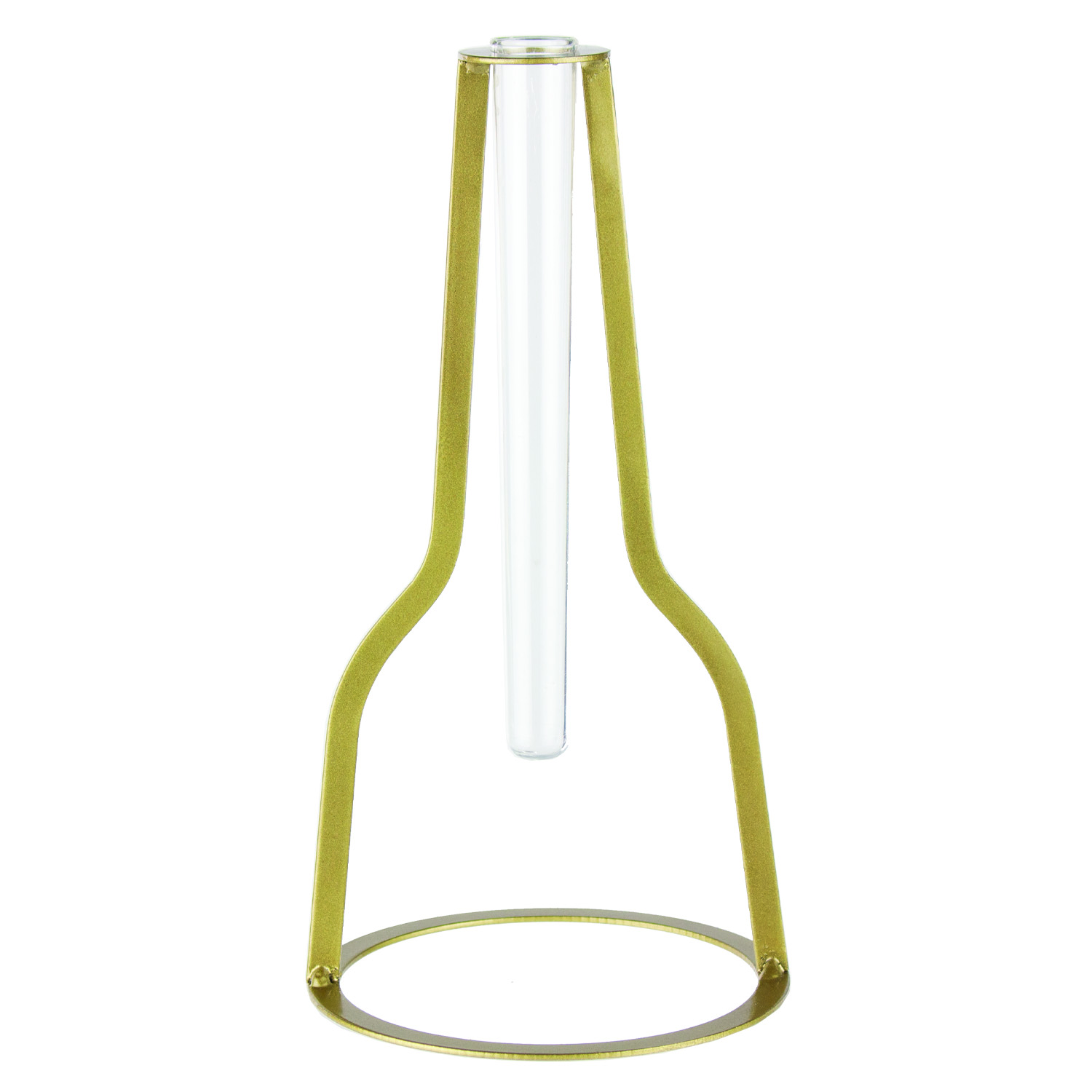 VASE, 9.25, WIRE, FLASK, BRASS,  GLASS, METAL