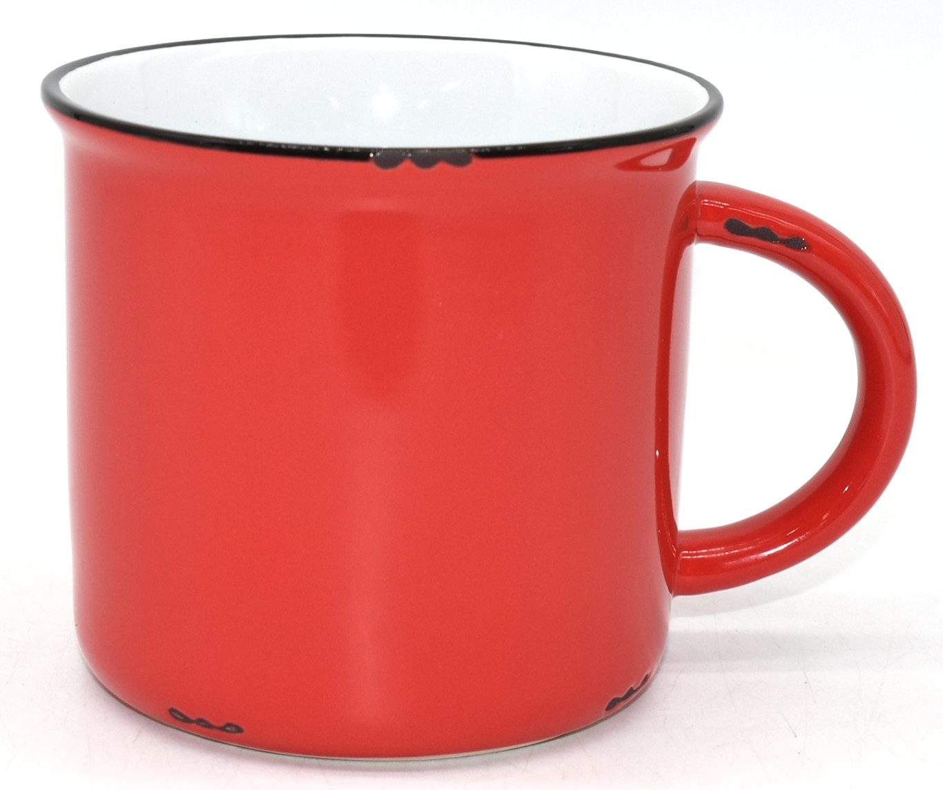 MUG, RED STONEWARE, 3.75X4.75IN