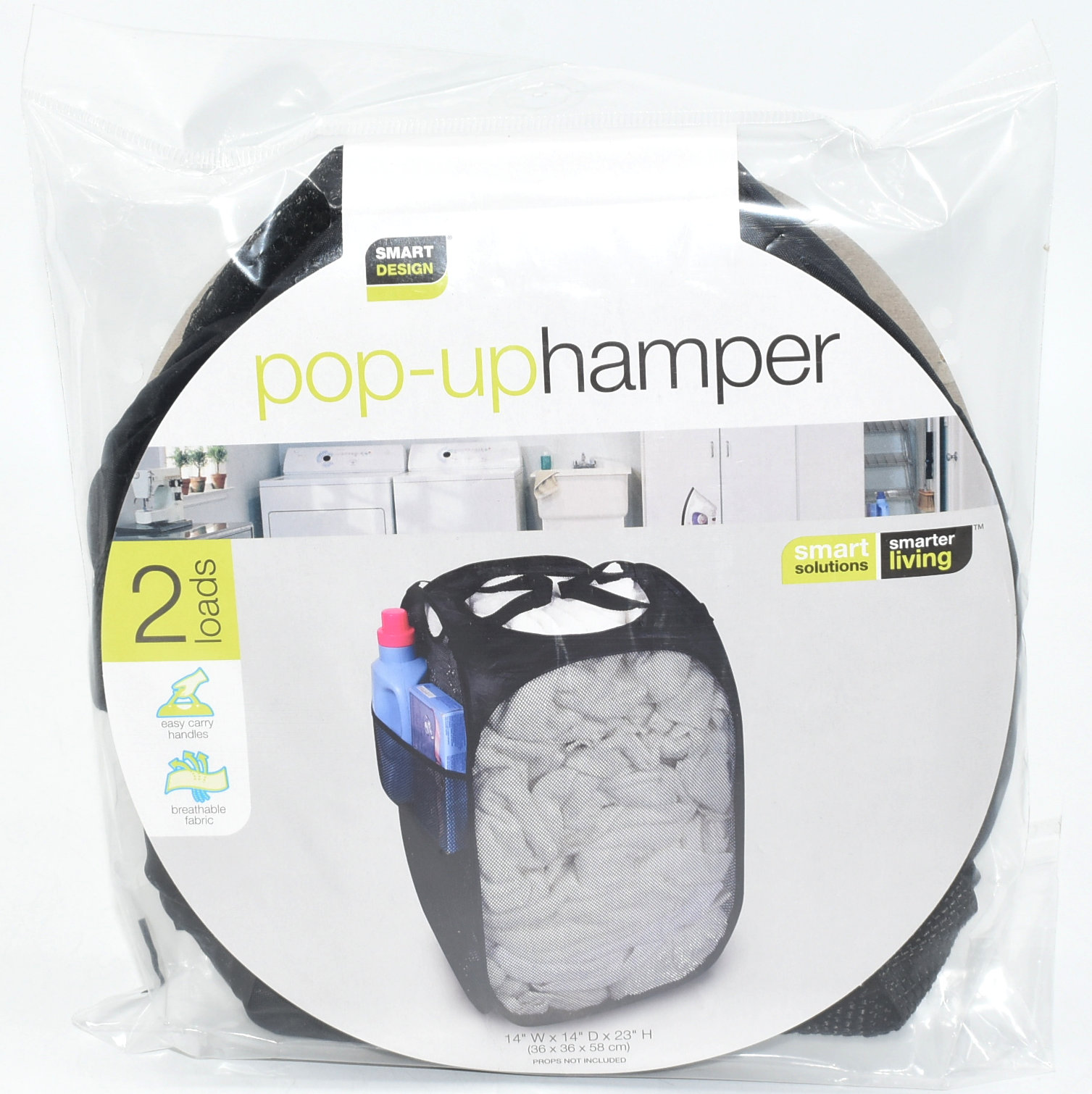 HAMPER POP UP DELUXE QAULITY 14X14X23 BLACK