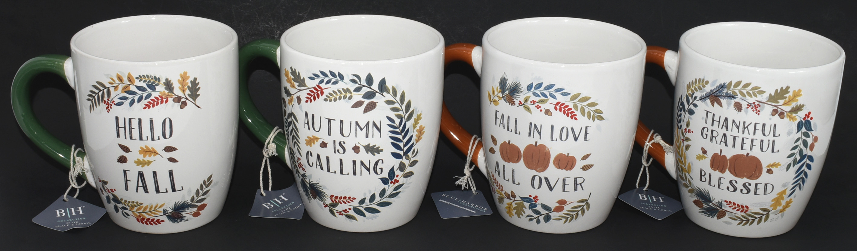 MUG,  25OZ,  PEACE AND LODGE,  4 ASSORTED