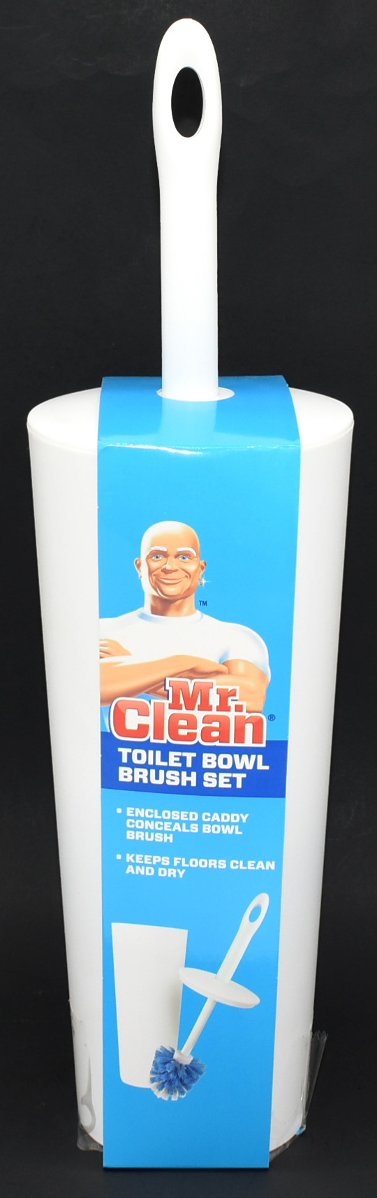 TOILET BRUSH AND HOLDER, MR. CLEAN