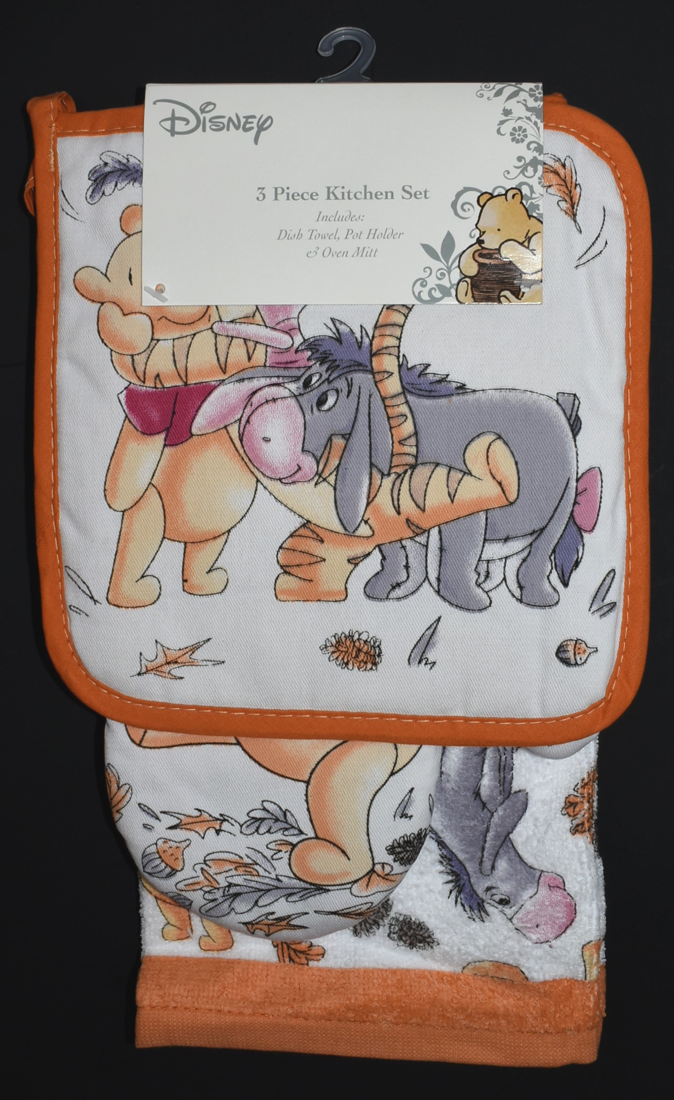 DISHTOWEL OVEN MITT POT HOLDER 3PC SET WINNIE THE POOH HALLWN