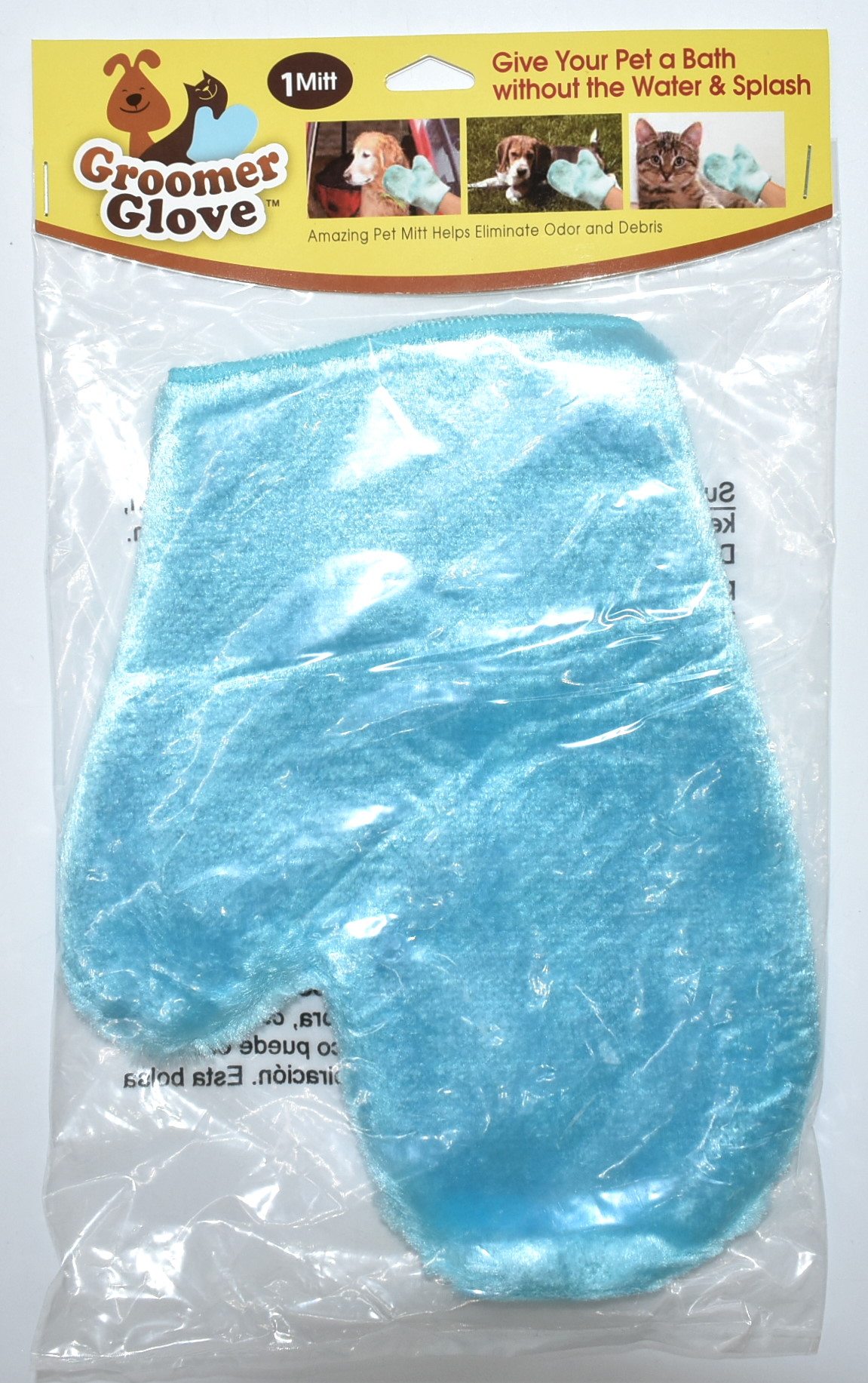 GROOMER GLOVE,  6X7,  BLUE,  RAYON