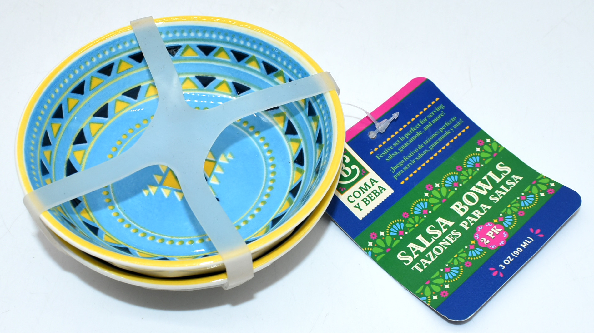 CERAMIC SALSA BOWL 2PK,  NO ONLINE SALES