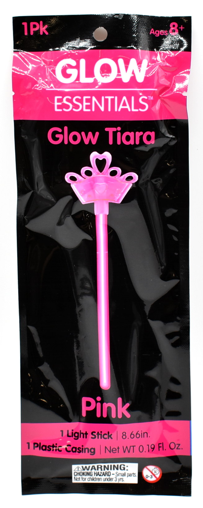 WAND,  GLOW,  PINK TIARA,  1PK.