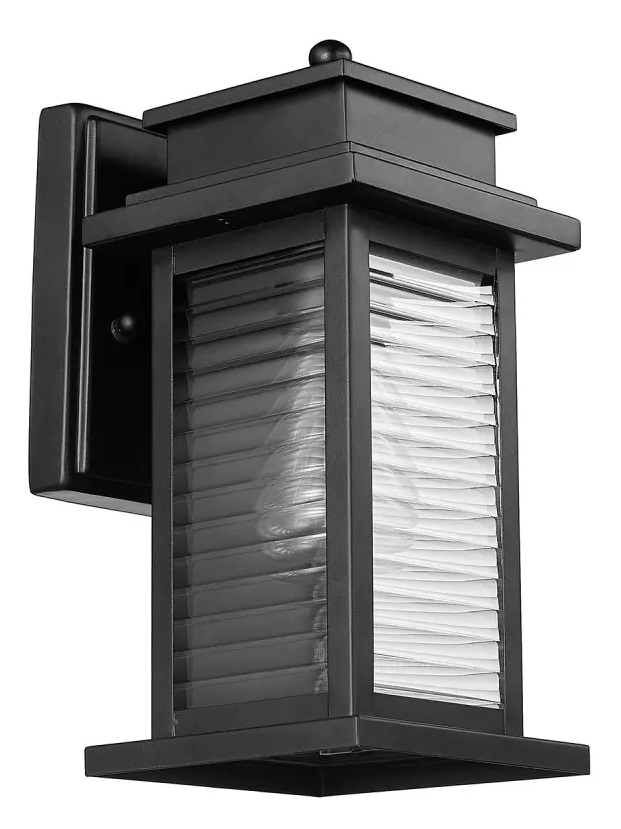 WALL SCONCE, 12.25IN, OUTDOOR,  BRONZE, RIBBED GLASS, BULB INCL.