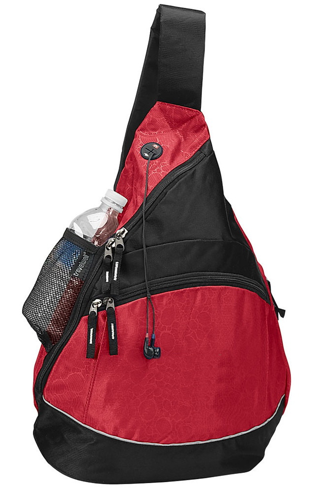 BACKPACK,  SLING BAG,  WATER BOTTLE HOLDER,  RED,  TRAPEZOID