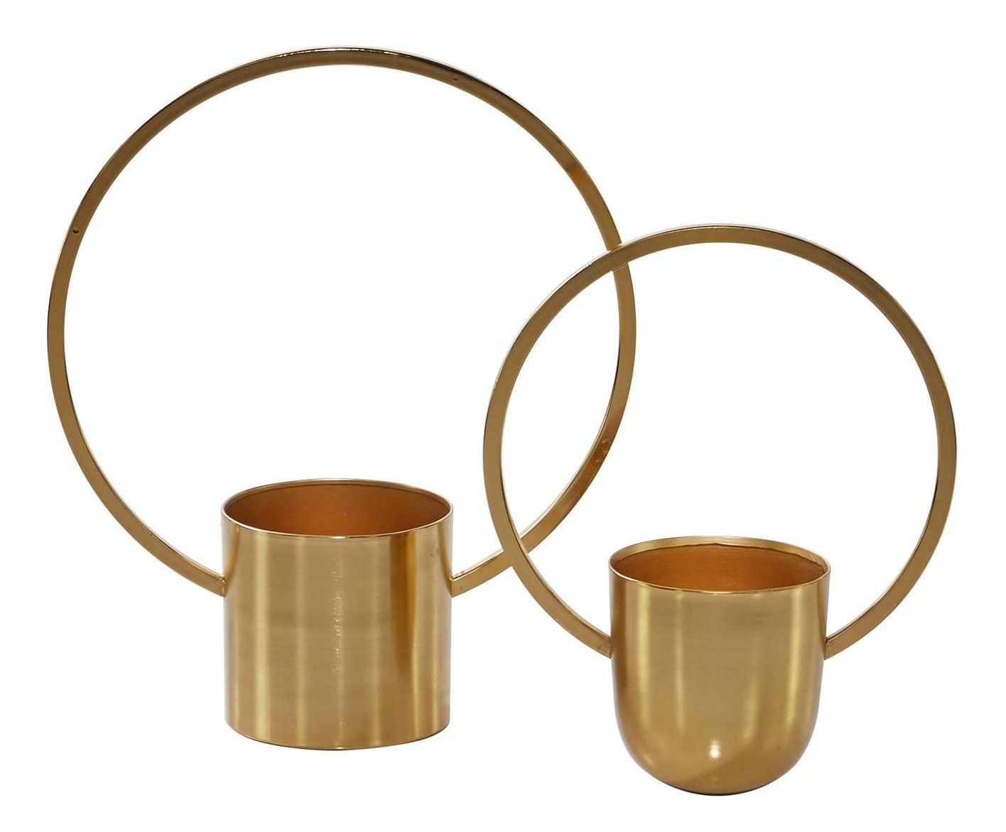 PLANTERS,  WALL,  SET OF 2,  GOLD 14 IN,  11 IN