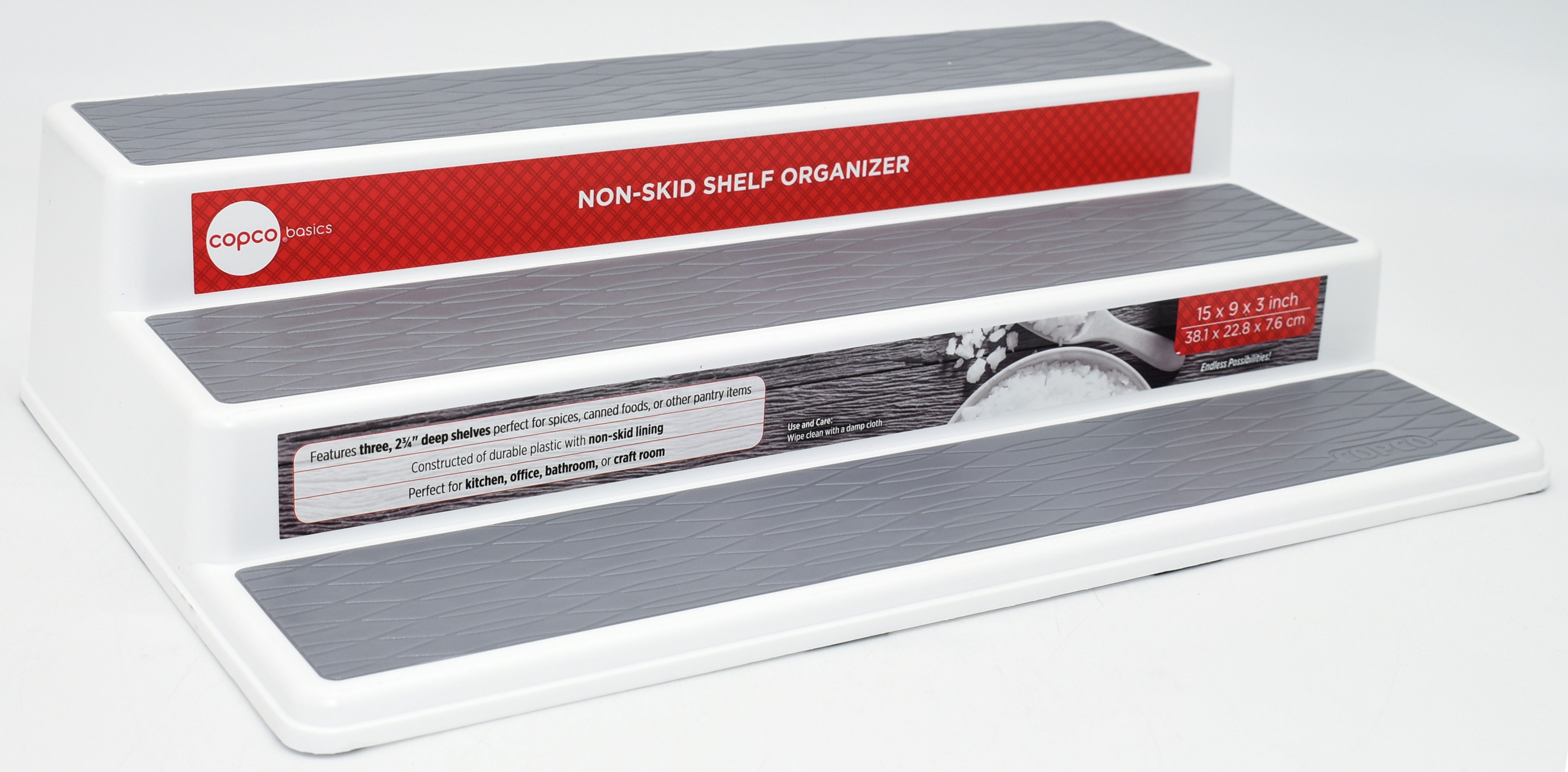 CABINET ORGANIZER 3 TIER GREY COPCO 15X9X3.4