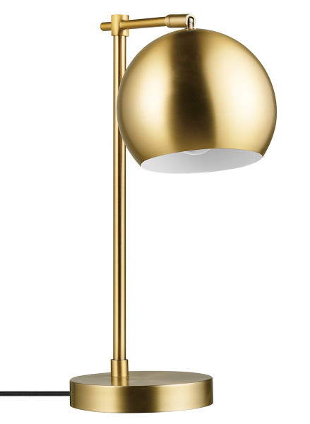 LAMP,  DESK,  18H,  MATTE BRASS,  BROWN BOX,  LINE ART,  CUL