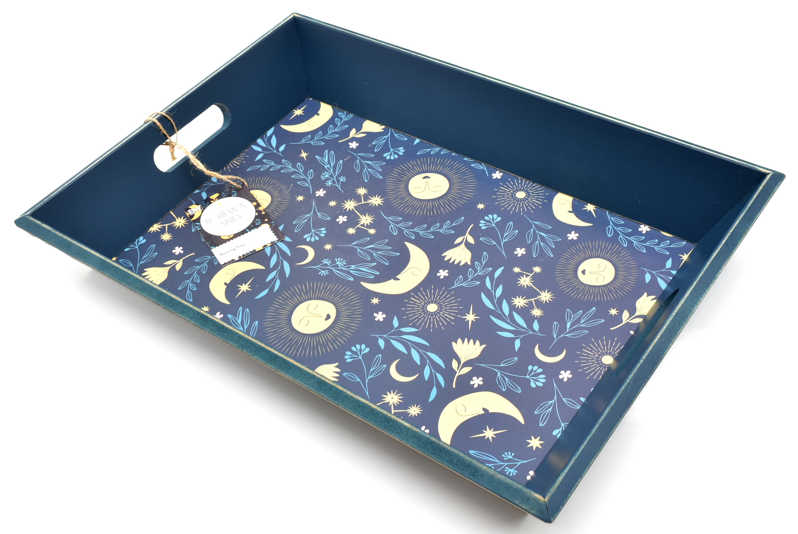 SERVING TRAY 18IN X13IN SUN AND MOON