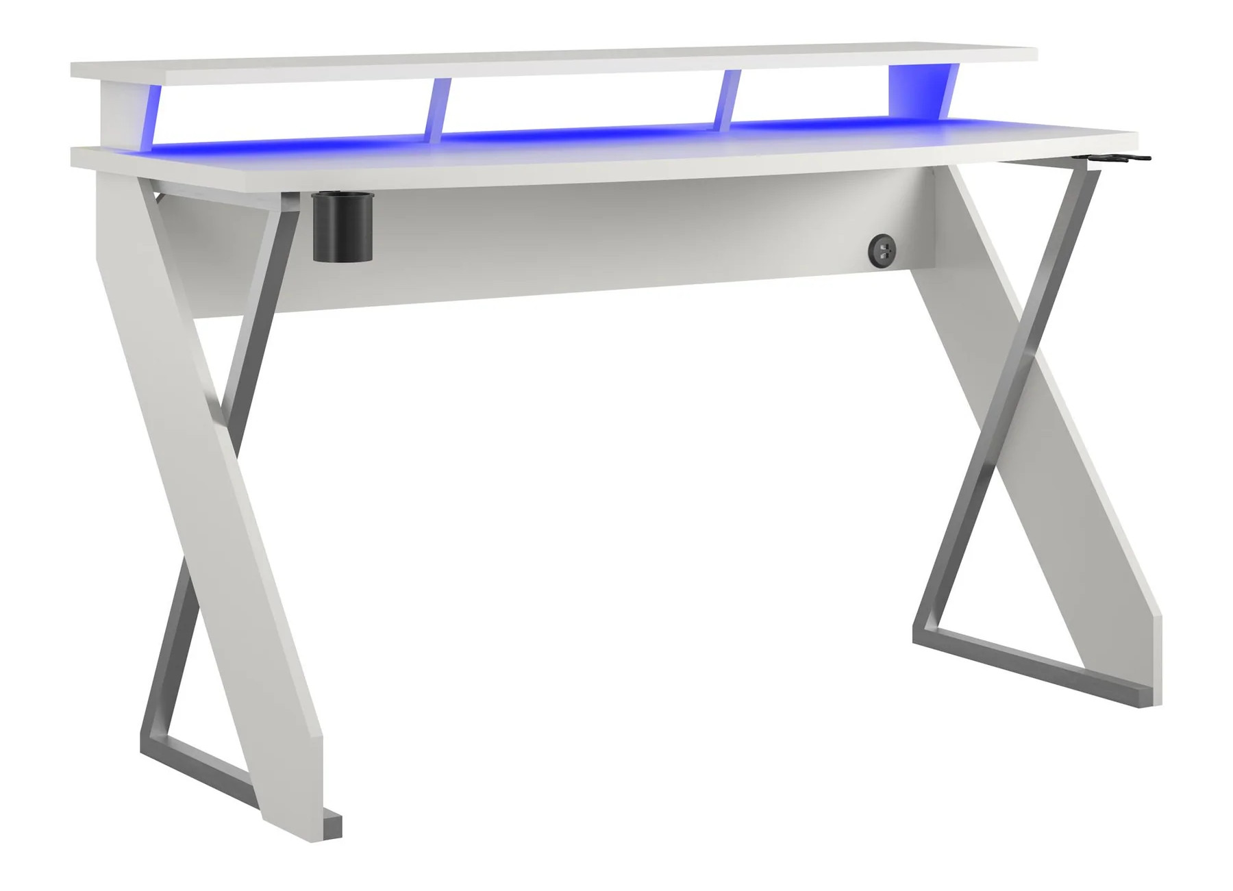DESK, GAMING, 54X24X34, WHITE, W/RISER AND LED LIGHTS, RTA, CUL DESK, GAMING, 54X24X34, WHITE, W/RISER AND LED LIGHTS, RTA, CUL