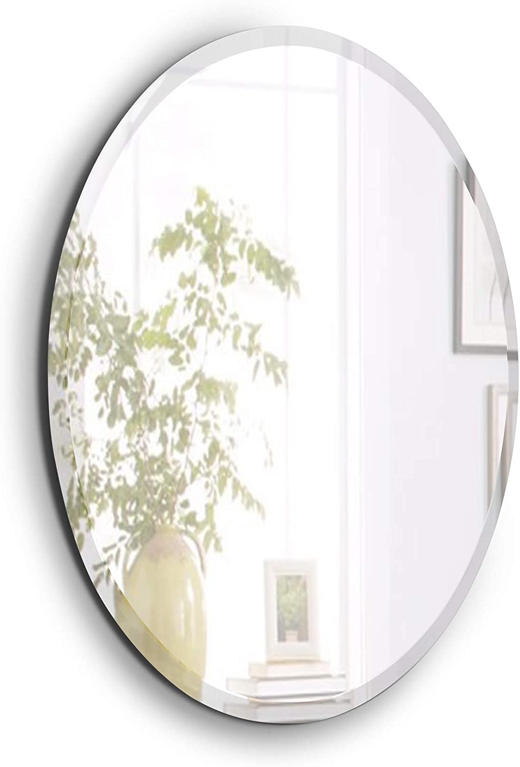 MIRROR, WALL, 37IN ROUND, BEVELED BROWN BOXED,  NO ON LINE SALES