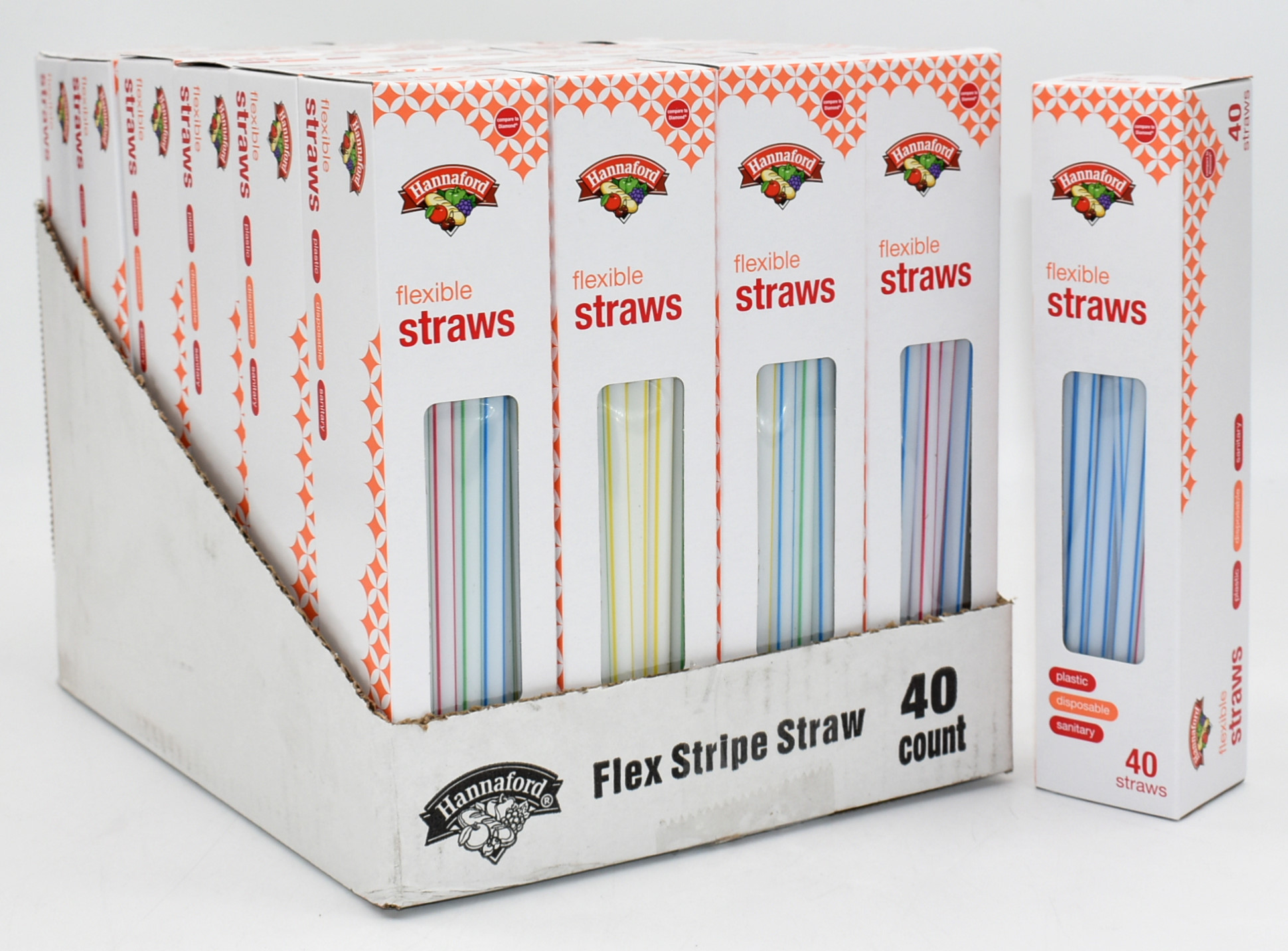 STRAWS FLEXIBLE 40CT HANNAFORD