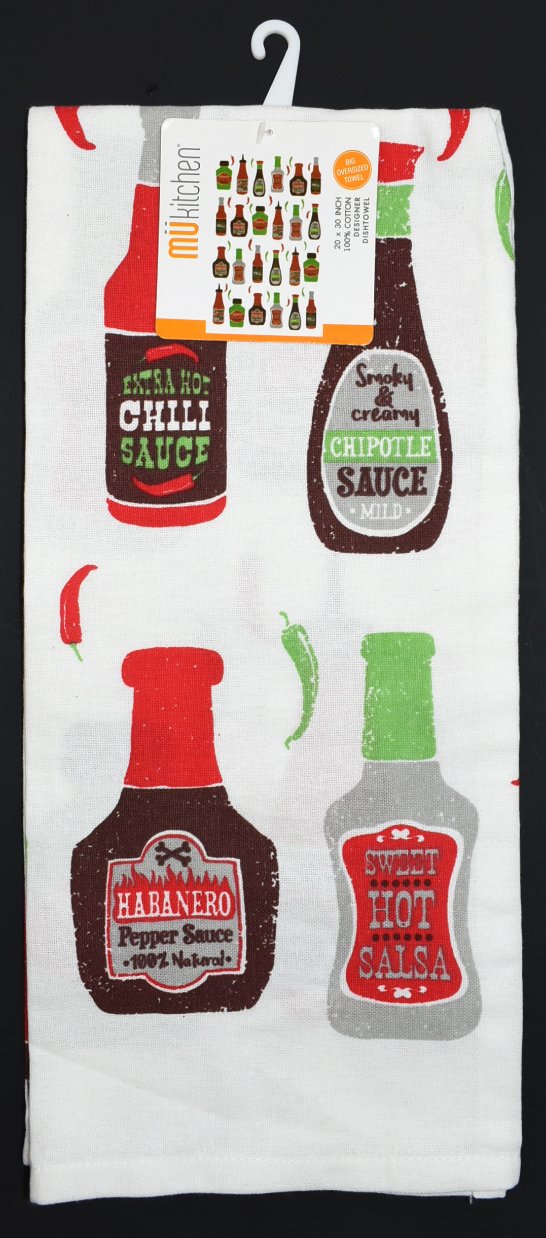 DISH TOWEL HOT SAUCE 20X30