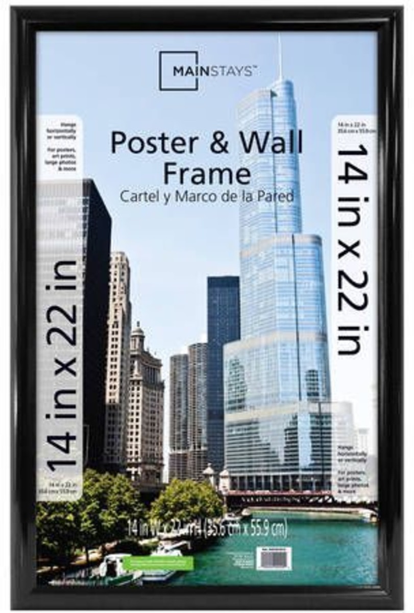 FRAME, POSTER, 14X22IN, BLACK,  MAINSTAYS