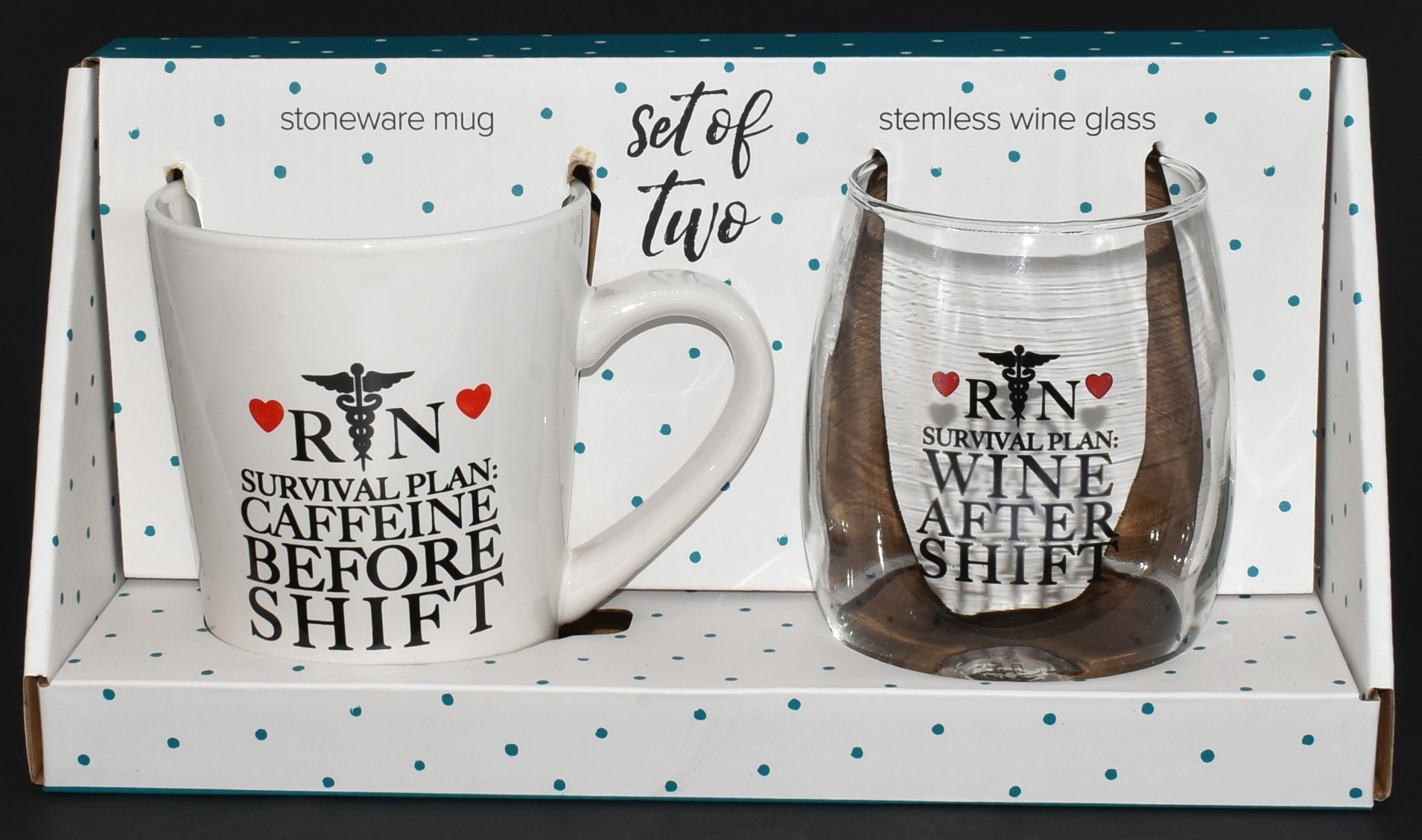MUG 16OZ, STEMLESS GLASS 19.5OZ