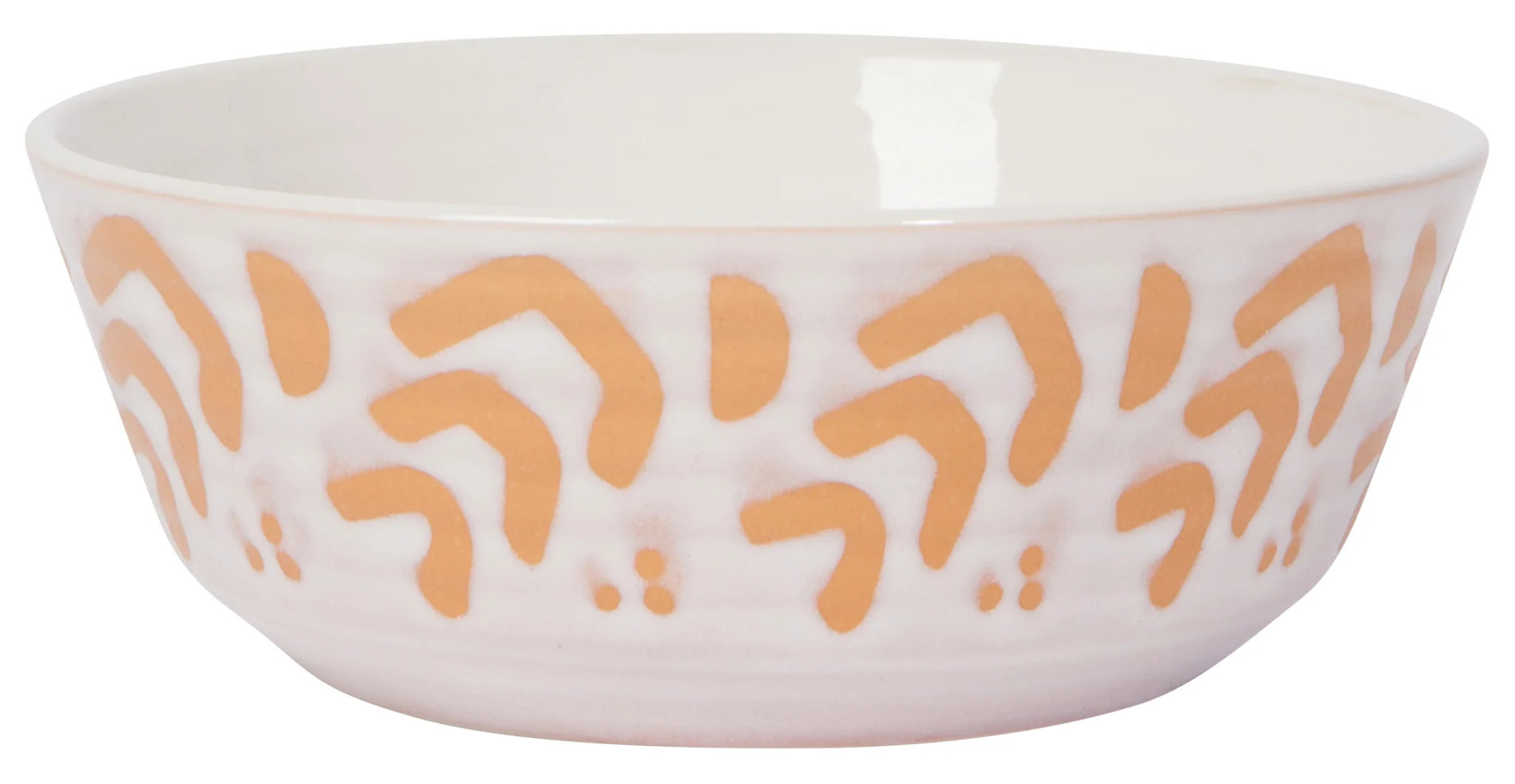 BOWL,  6 IN,  CERAMIC,  IMPRINT,  ECHO,  WHITE AND YELLOW