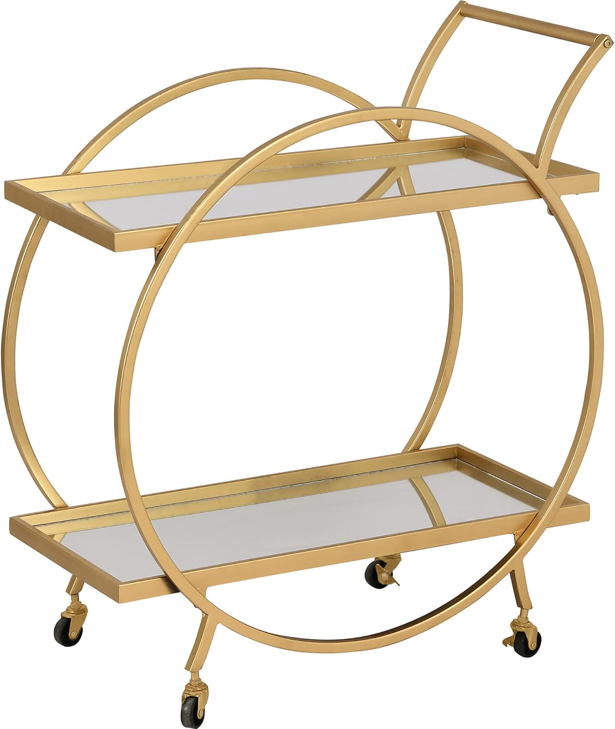 CART,  BAR,  33X28X14,  GOLD,  RTA MIRRORED SHELVES,  PICTURE BOX