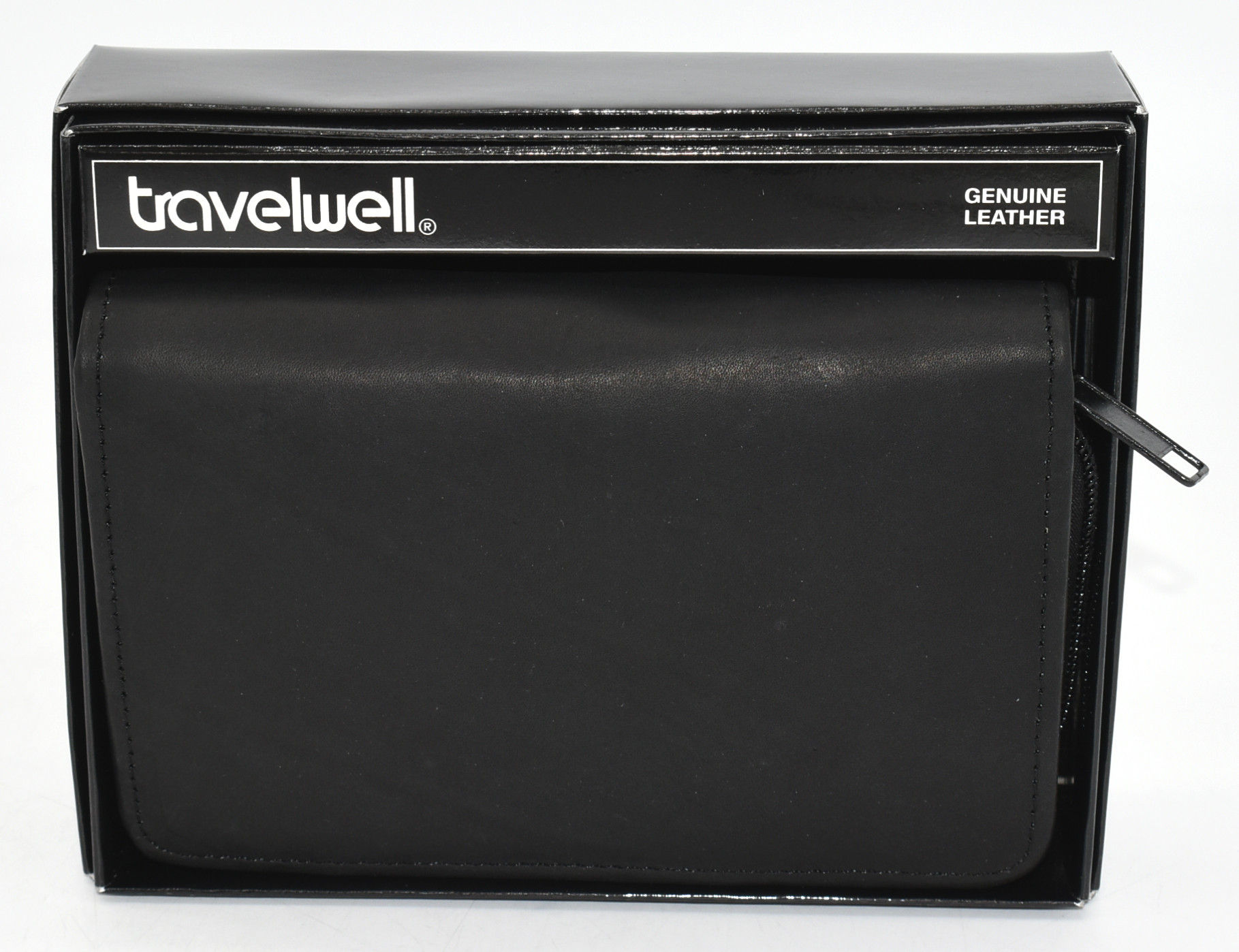 ORGANIZER POUCH,  LEATHER,  FOR ACCESSORIES,  BLACK