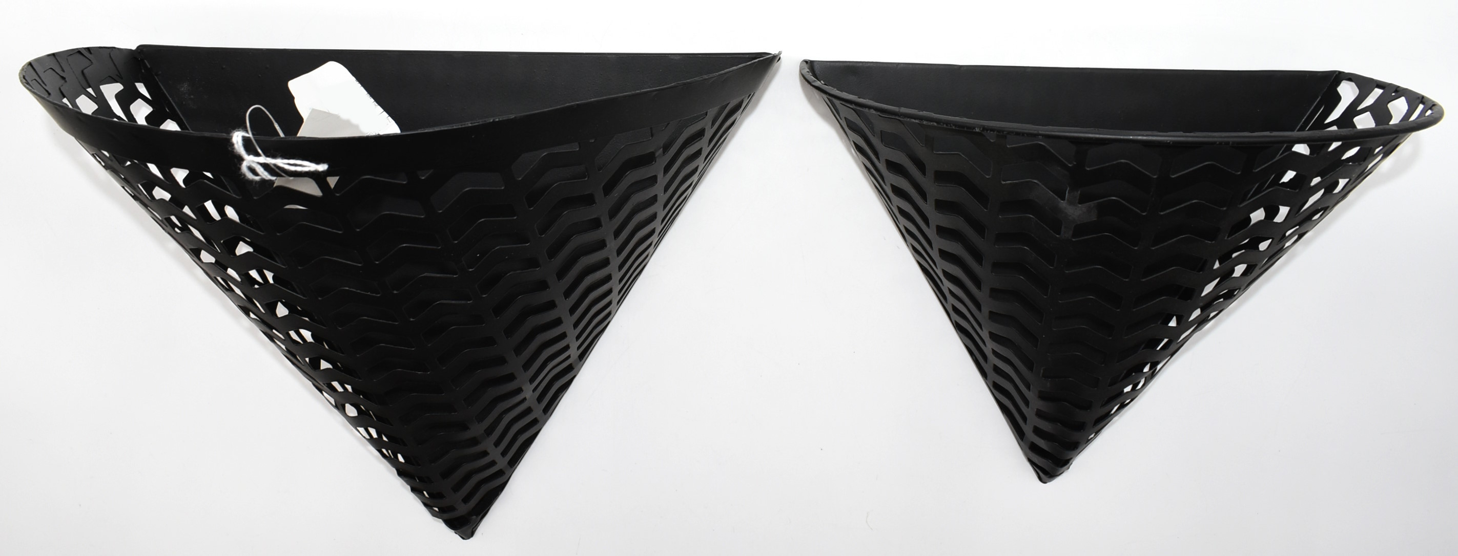 WALL DECOR,  POCKETS,  BLACK, SET OF 2, HALF ROUND, S-11X7,  L-13X9