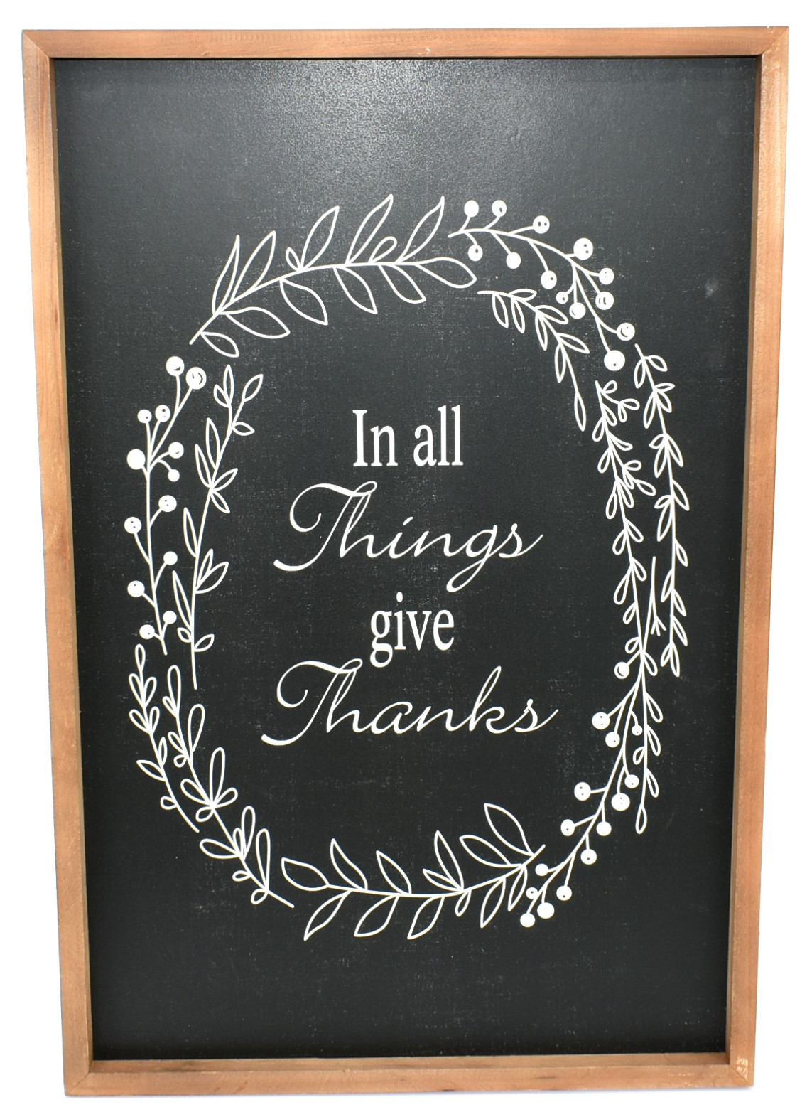 WALL ART,  16X24,  WOOD,  IN ALL THINGS GIVE THANKS