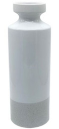 VASE,  CERAMIC,  6X6X18,  WHITE TAPERED