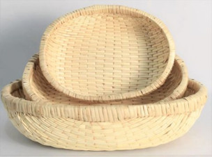 BASKET SET,  3 PC,  NATURAL,  SMALL,  MED,  LARGE,  OVAL SHAPED