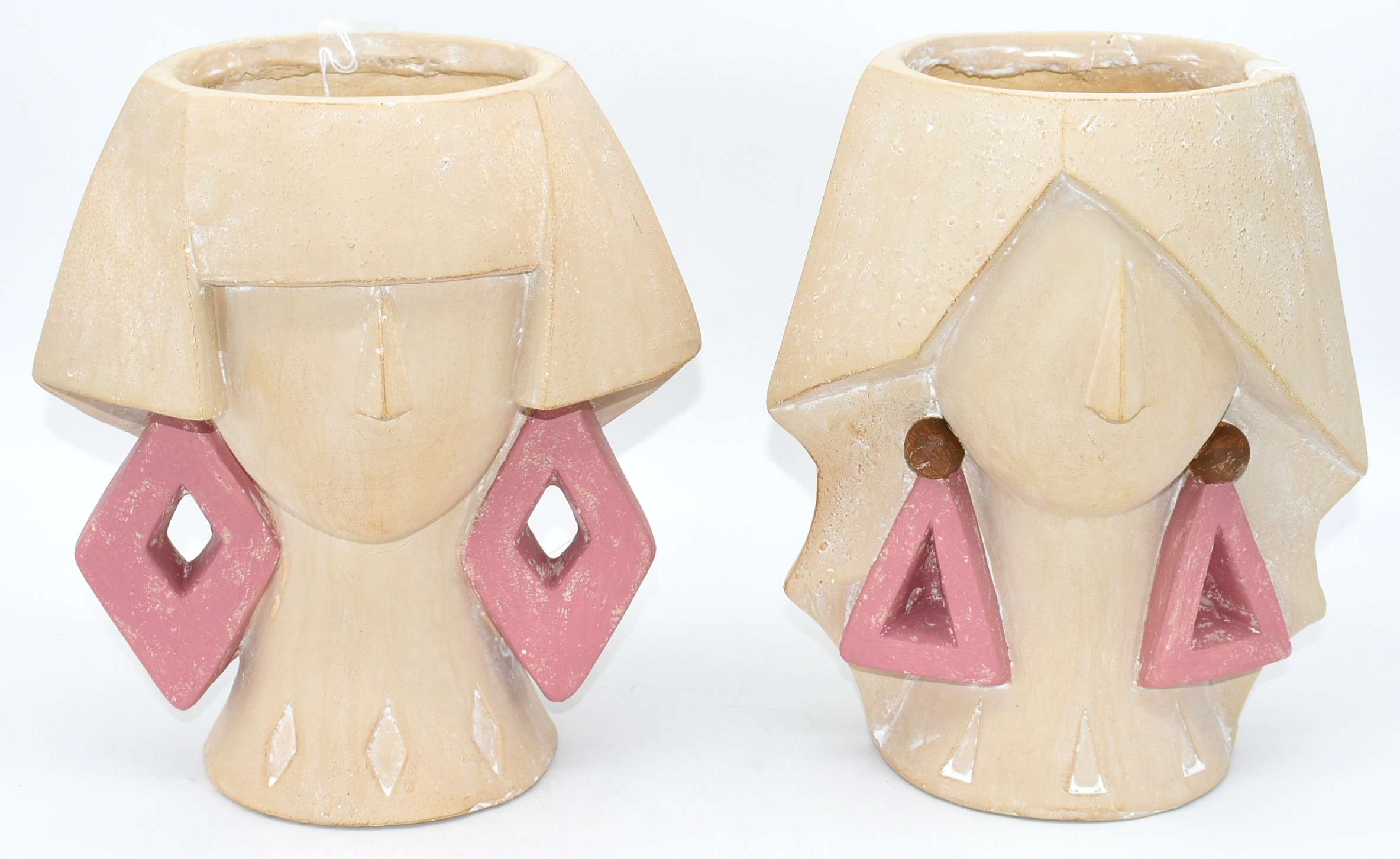 PLANTER,  9X7X10,  GIRL WITH EARRINGS,  ASST STYLES,  PINK