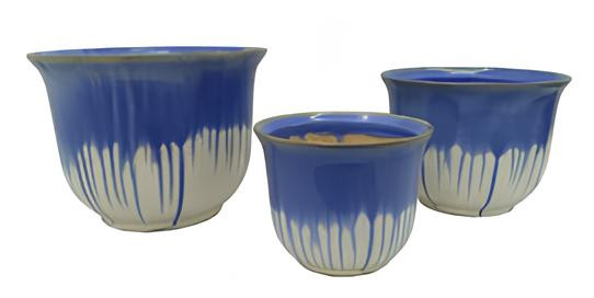 PLANTERS,  3 PC SET,  CERAMIC,  LARGE 12X9,  MED 10X8,  SM 8X6