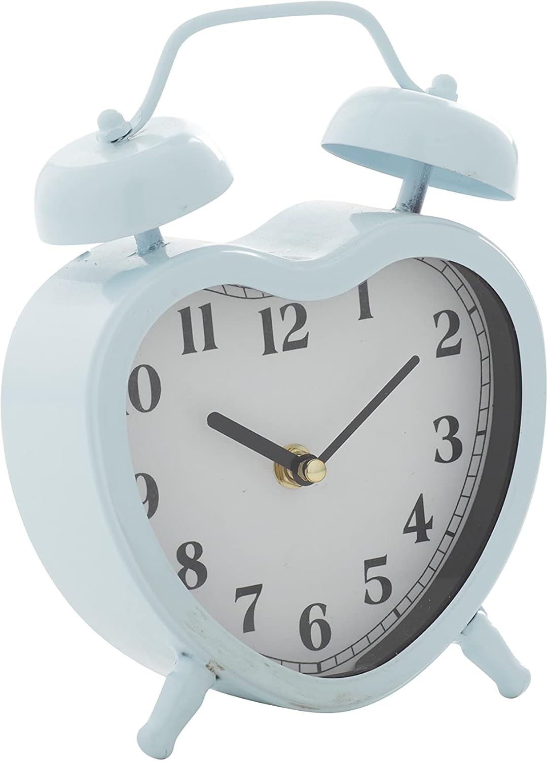 CLOCK,  TABLE TOP,  7X8,  BLUE,  METAL,  HEART SHAPED