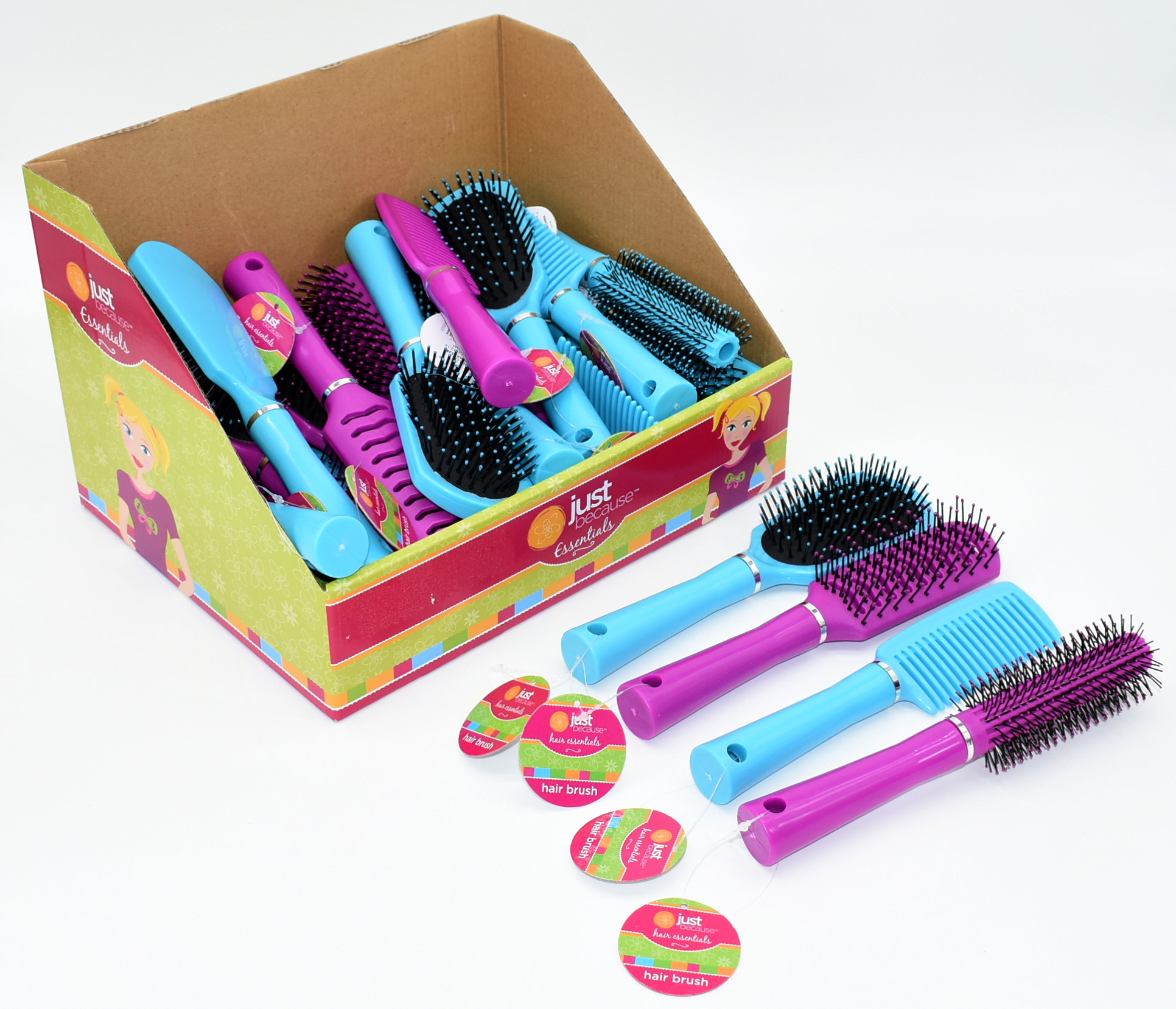 HAIR BRUSH,  ASST,  PDQ