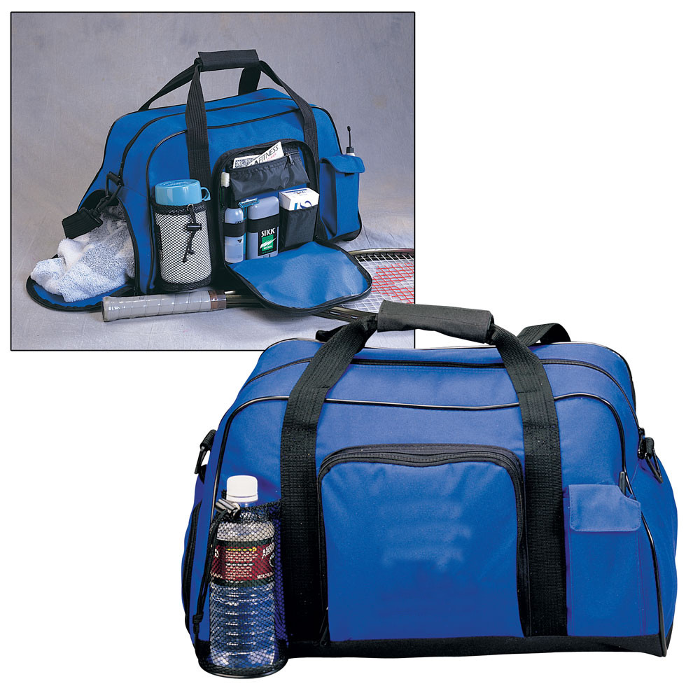 DUFFLE BAG,  SPORTS,  MULTI POCKET,  BLUE