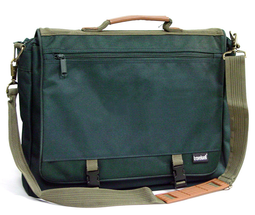 MESSENGER BAG,  FLAP OVER,  SHOULDER STRAP,  GREEN