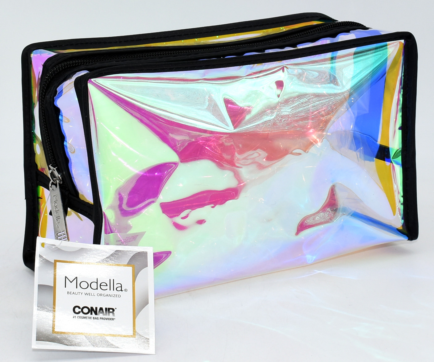 COSMETIC BAG,  ORGANIZER,  IRRIDESCENT,  4X9X5.5,  CONAIR