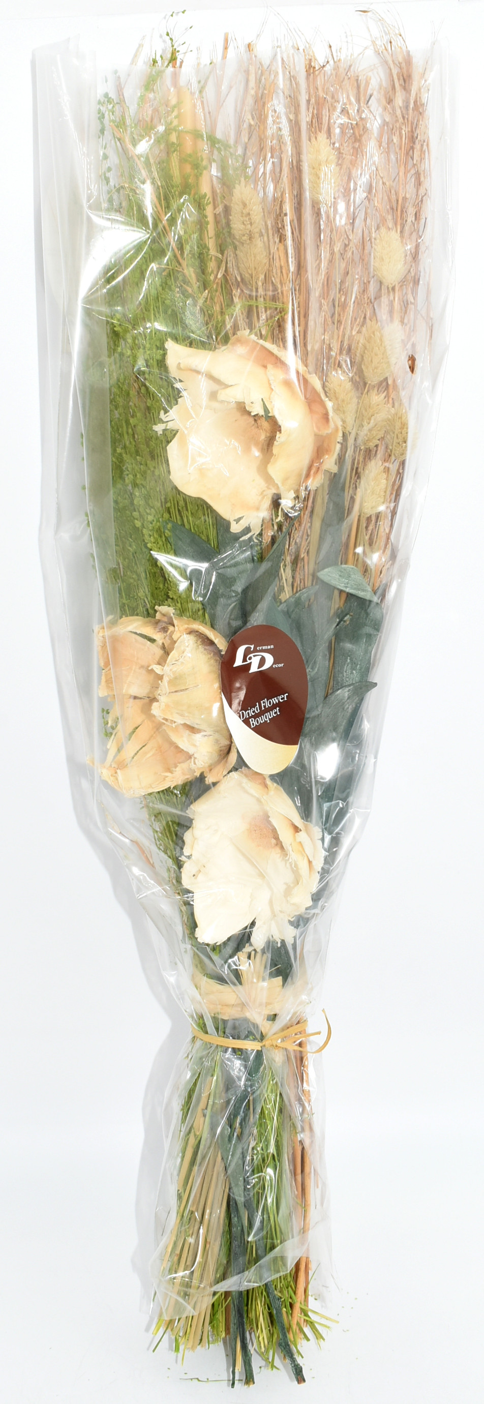 FLORAL BOUQUET,  DRIED,  26 IN,  CELOPHANE WRAPPED