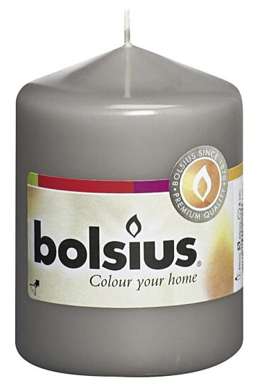 WARM GREY PILLAR CANDLE 2.25X3.25, INDIVIDUALLY WRAPPED