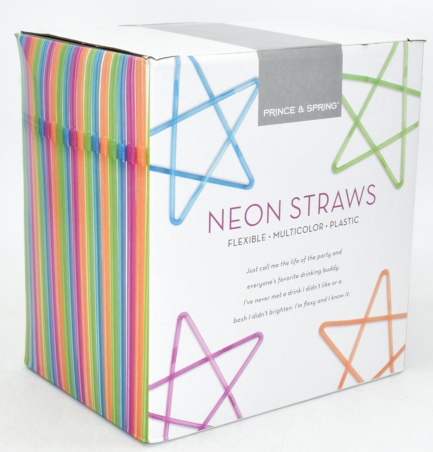 STRAWS 600CT FLEX NEON