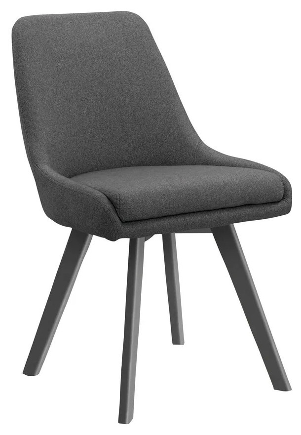 THORA CHAIR,  DINING,  CHARCOAL SEAT,  BLACK METAL LEGS,  RTA
