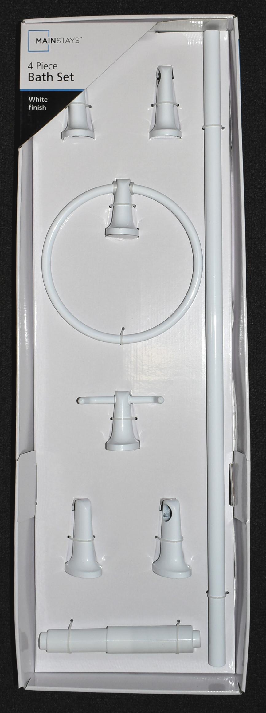 HARDWARE 4PC BATH SET WHITE MAINSTAYS