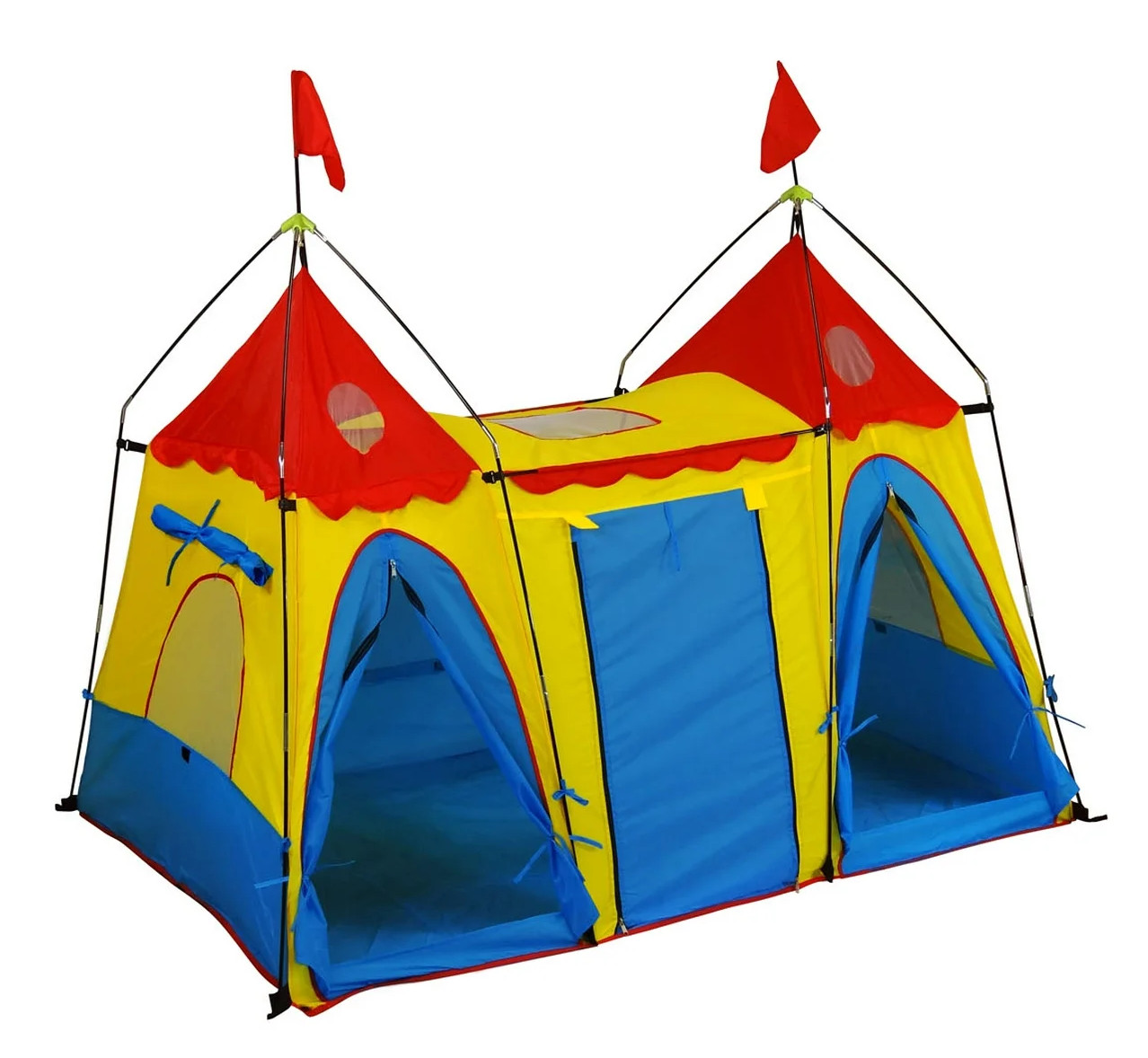 PLAY TENT, FANTASY PALACE, BLUE 2 CASTLE TOWERS, 72X48X48IN