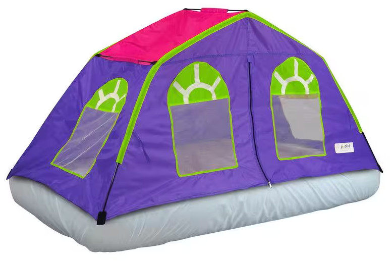 PLAY TENT, DREAM HOUSE, TWIN SIZE CANOPY, BROWN BOX