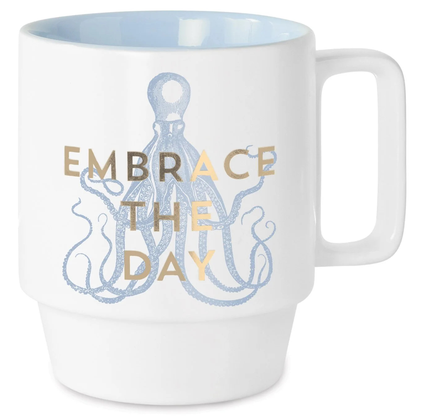 MUG,  COFFEE,  CERAMIC,  12 OZ,  EMBRACE THE DAY,  OCTOPUS