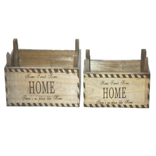 FLOWER POT,  WOODEN,  2 PC,  11 X 5 X 3 X 10 IN